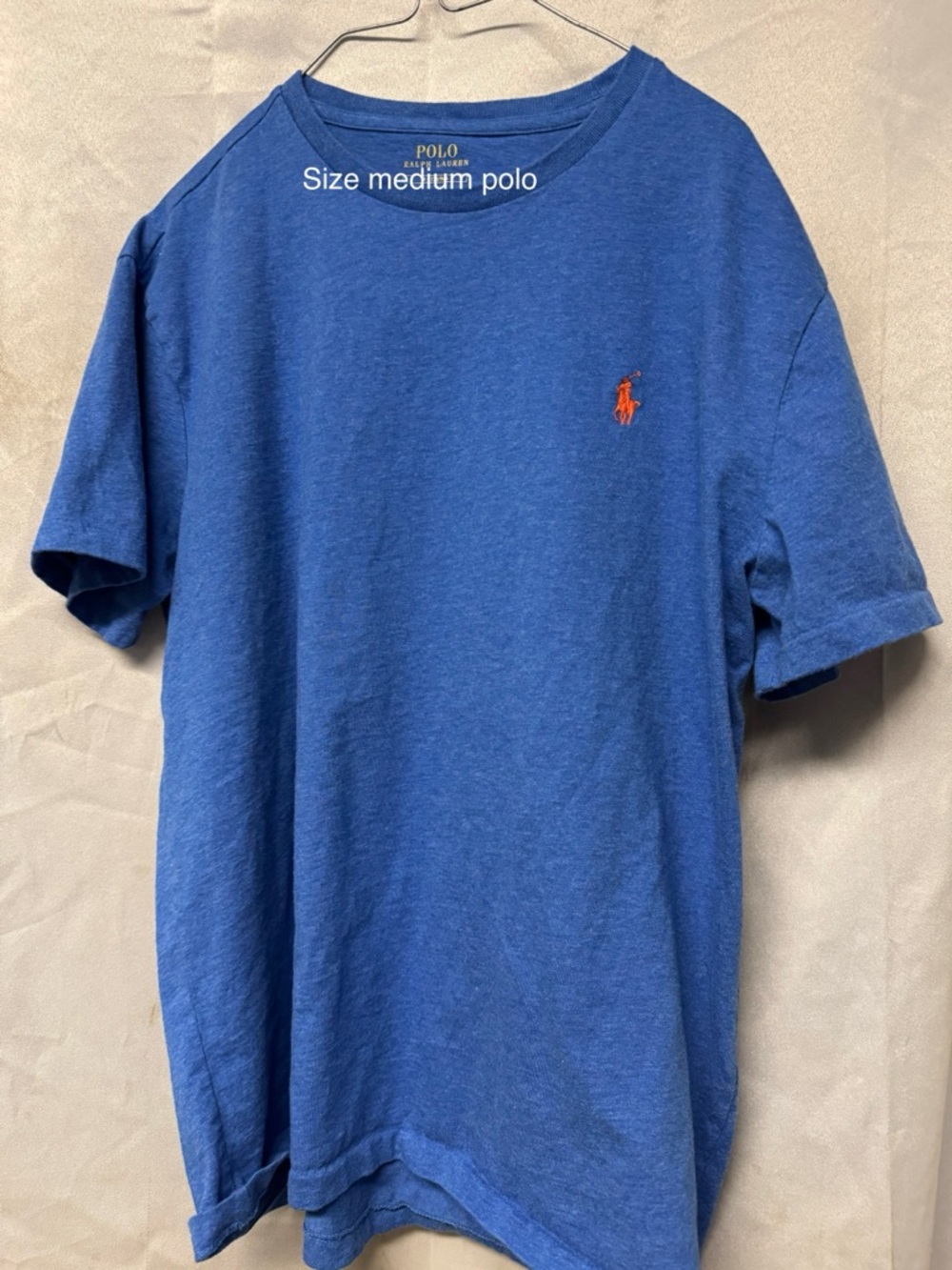 Polo by Ralph Lauren Heather Blue Crewneck Tee with Orange Pony